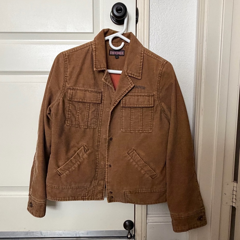 Chevignon Corduroy Fleece Lined Jacket Size M in Brown